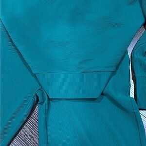 Zenana Outfitters Green Ribbed Zip-Up